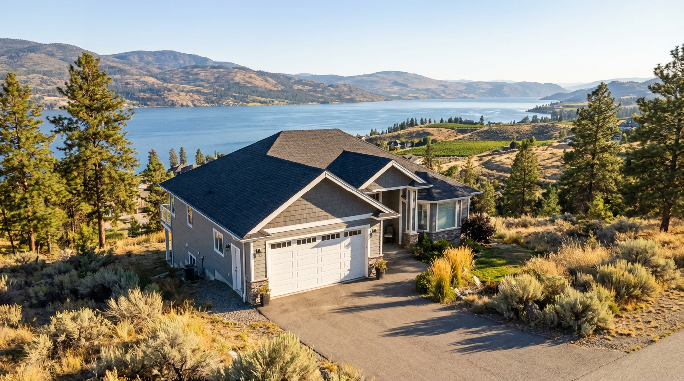 Okanagan and BC Interior home with garage door
